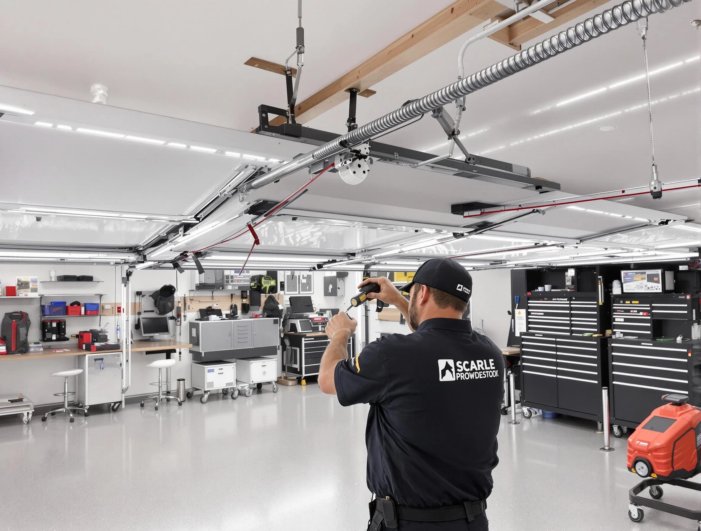 Youngtown Garage Door Repair technician repairing overhead garage door in Youngtown