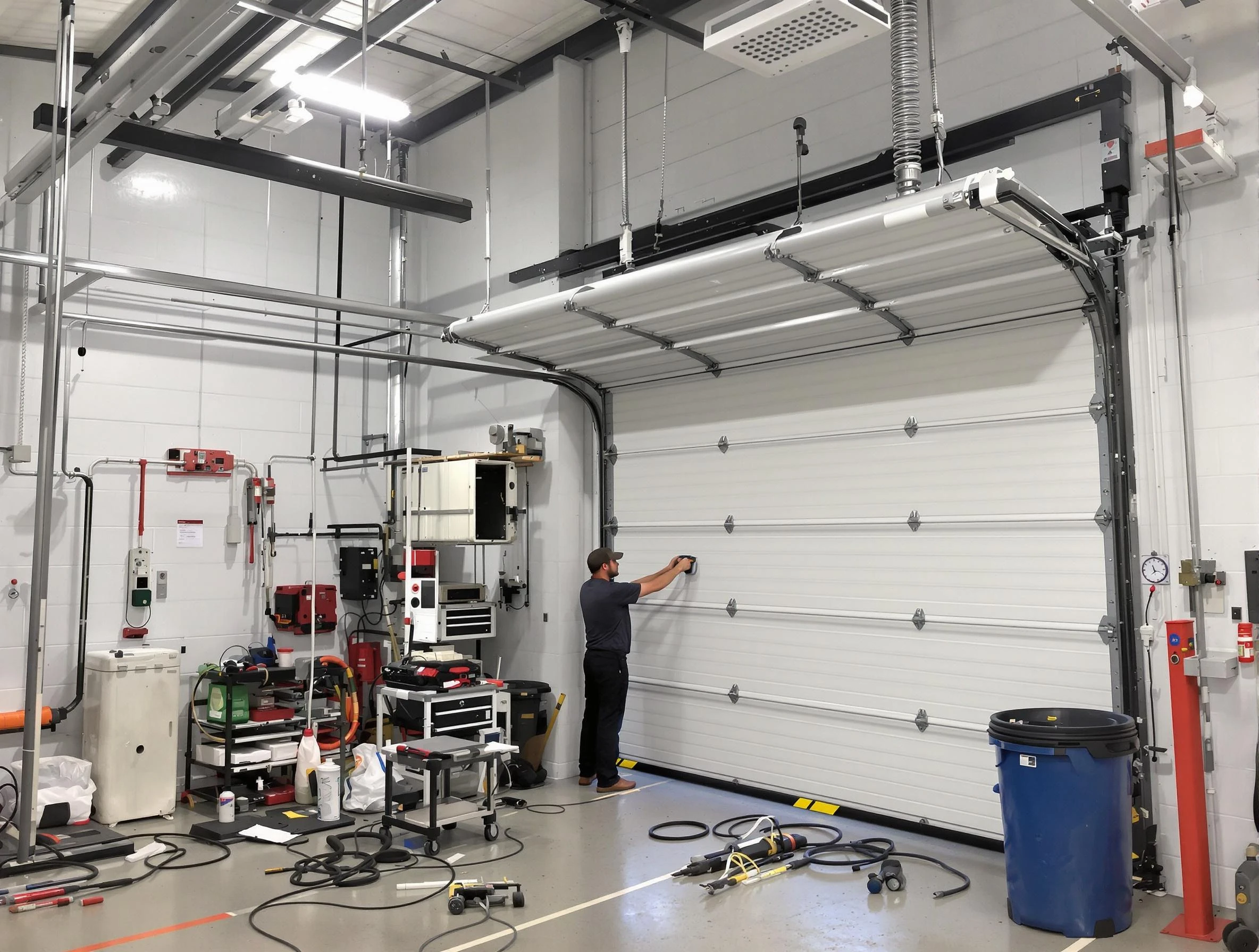 Youngtown Garage Door Repair certified technician performing commercial door repair at a Youngtown business facility