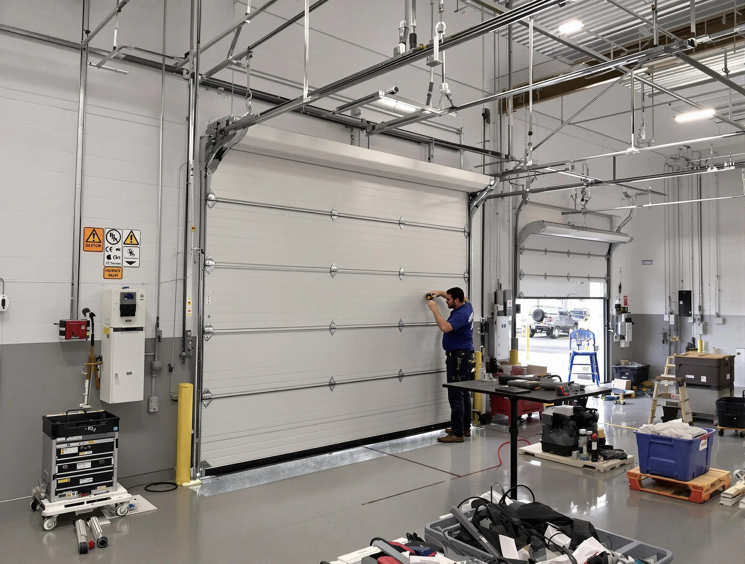 Commercial garage door repair being performed by Youngtown Garage Door Repair expert in Youngtown