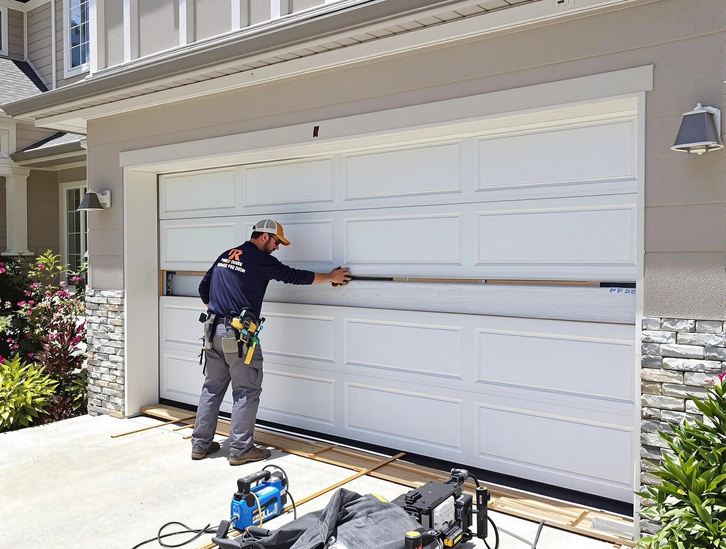 Youngtown Garage Door Repair team performing complete garage door replacement at Youngtown residence