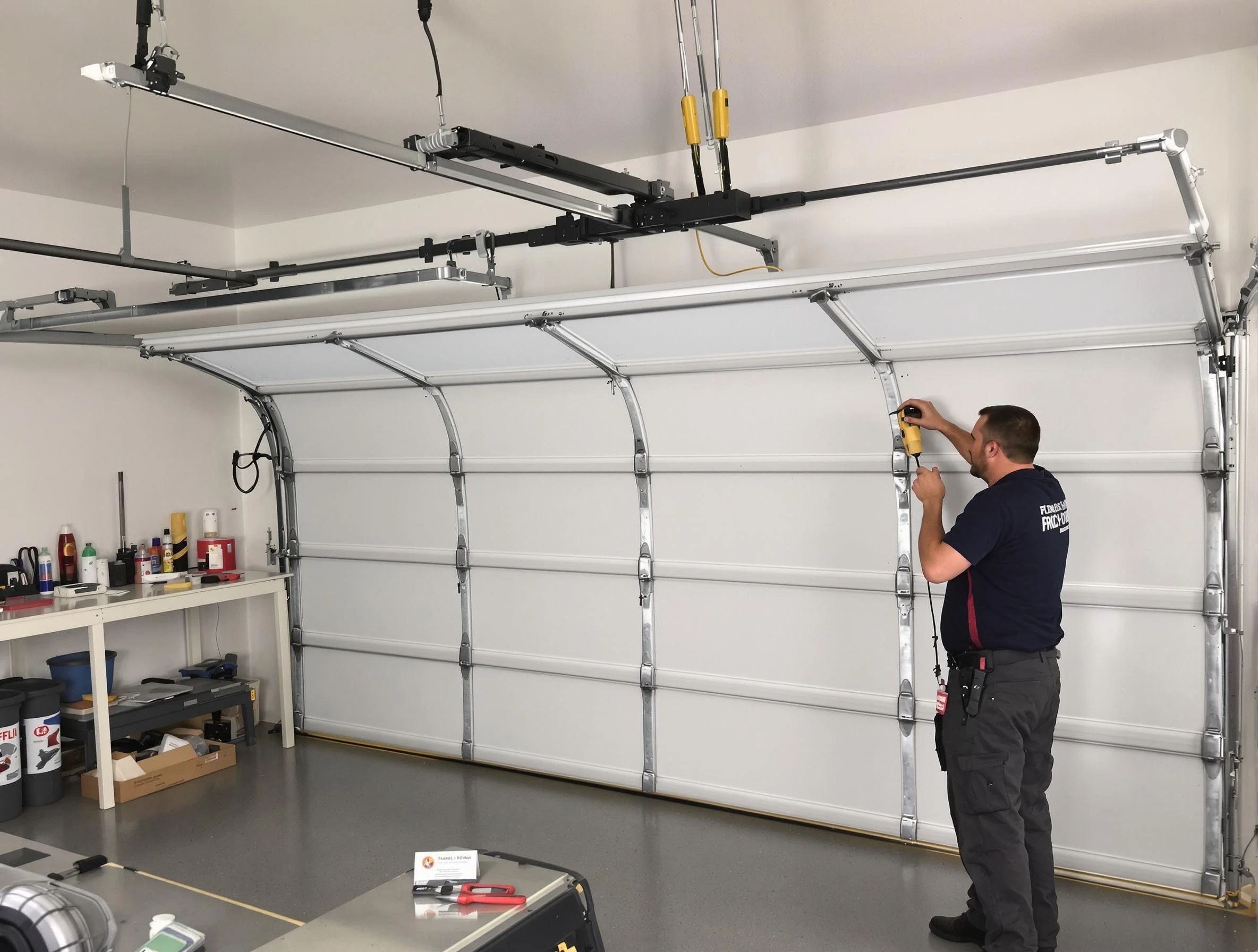Youngtown Garage Door Repair certified technician performing overhead door system repair in Youngtown