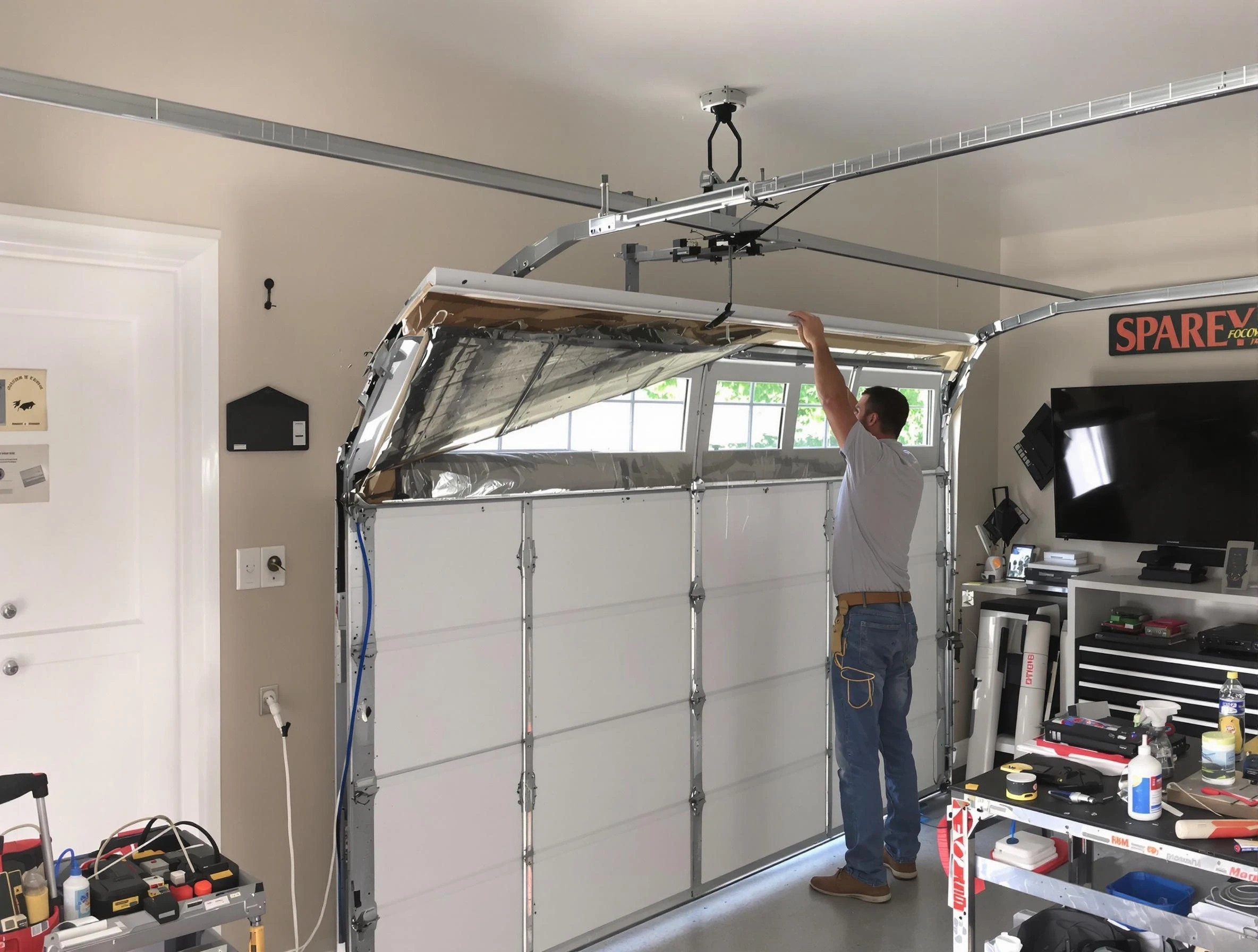 Garage door section replacement by Youngtown Garage Door Repair in Youngtown